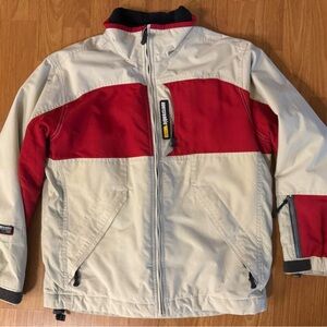 Vintage Abercrombie 1892 Fleece Lined Jacket Red White Mens Large